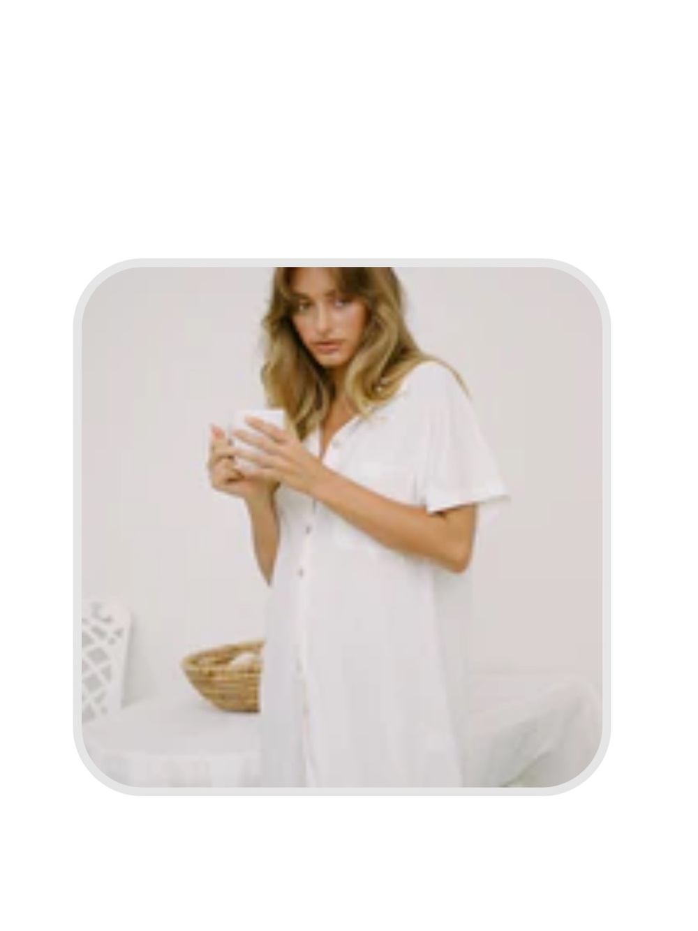 Sabo Skirt White Button-Front Sleep Dress
